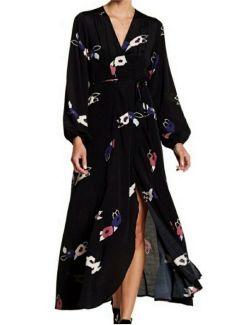 Rolla’s Lily Wrap Maci Dress Size 12 Large Black